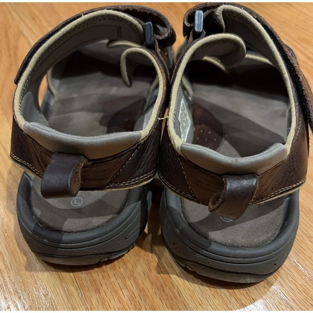 Rockport Men's Sandals 11M Adjustable Hook & Loop Casual Shoes Brown